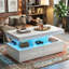 104CM Modern High Gloss Coffee Table With 2 Drawers, Smart App-Controlled RGB LED & Music Sync (EU Plug) - Black/White-1688977519