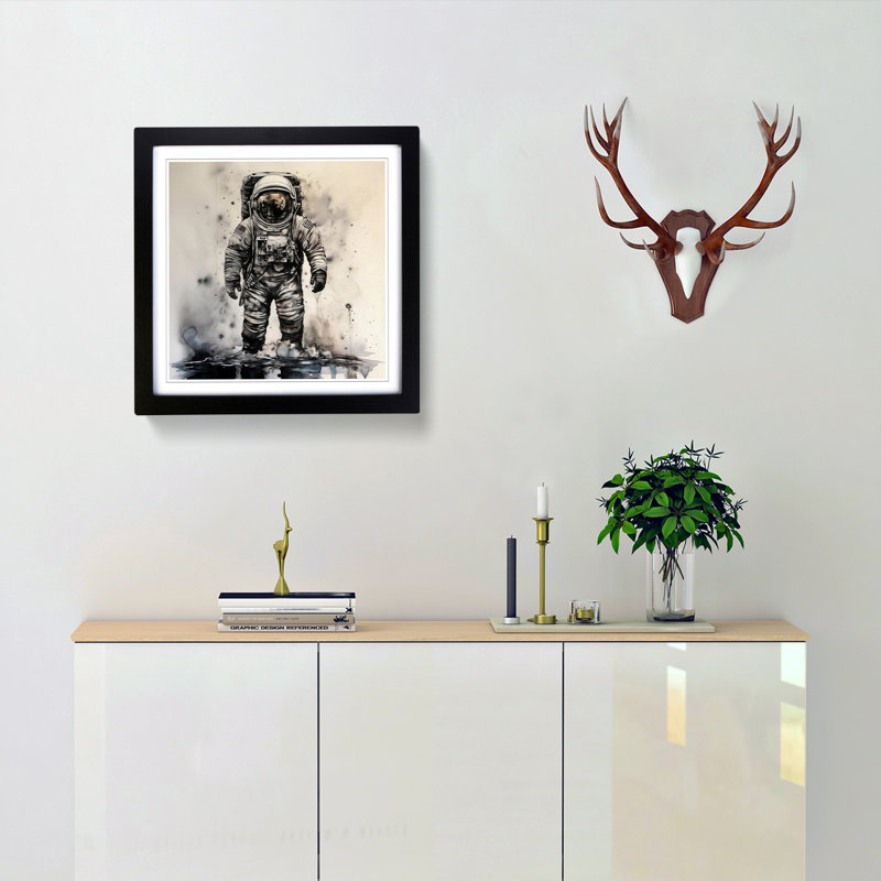 Single Picture Frame Print on Wood, Black