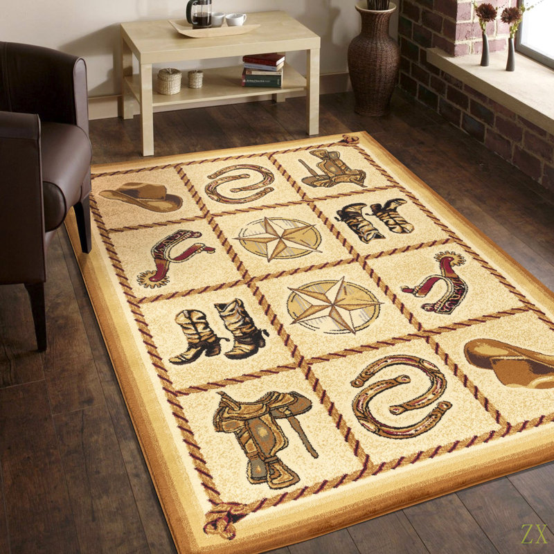 Tribes 10 po X 10 pi 3 po Tapis Southwest, Rectangulaire 7 pi 10 po x 10 pi 3 po