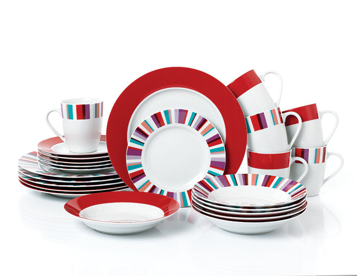 Waterside 24pc Modern Stripe Dinner set