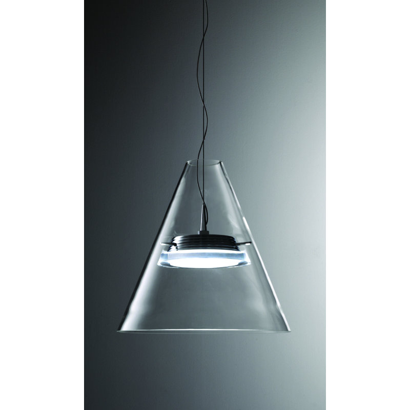 Dillinger 1 - Light Chrome LED Cone Pendant, Clear