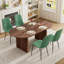 Ensemble de table de salle à manger à double piédestal 70 po avec chaises Velevt-722252388-722252377-722252381