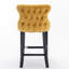 Ensemble de 2 tabourets de bar, tabourets de bar rembourrés avec décoration capitonnée et garniture cloutée-201654075