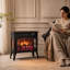 Smart Electric Fireplace Stove with 5-Colour Flame, Black