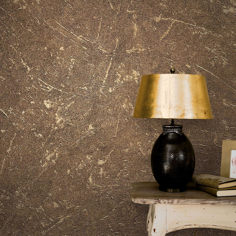 Rudi 10.05m x 53cm Textured Matte Wallpaper Roll, Bronze