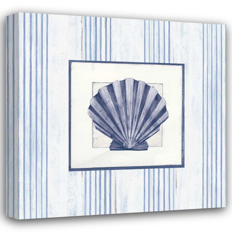 Art sur toile tendue par Dovecove Tillmon, Avery Gallery: Sanibel Shell I Navy, H 28 po x l 28 po