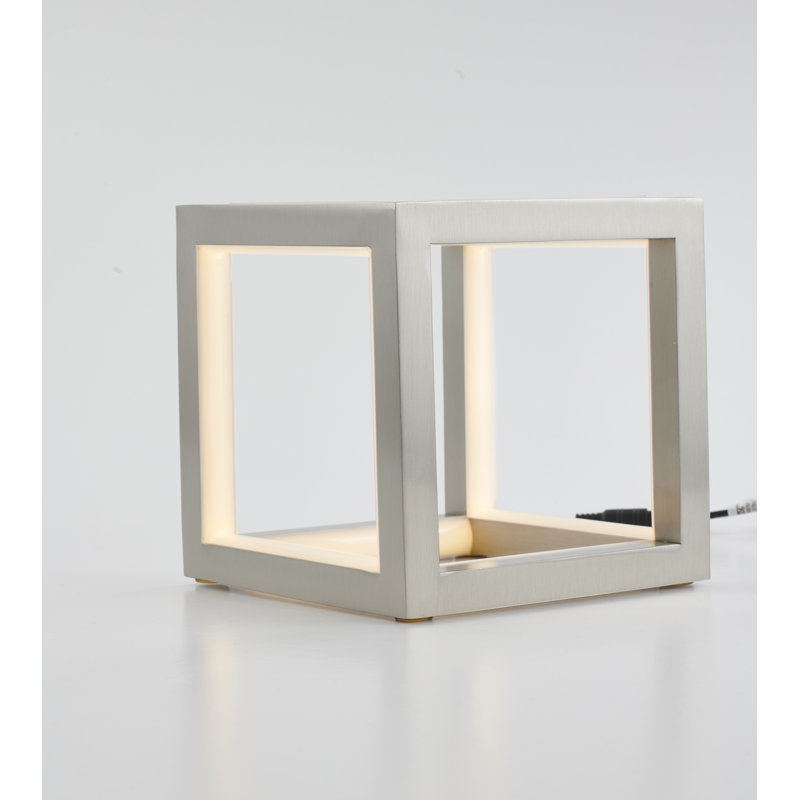 Mauck modern LED Square Table Lamp, Nickel