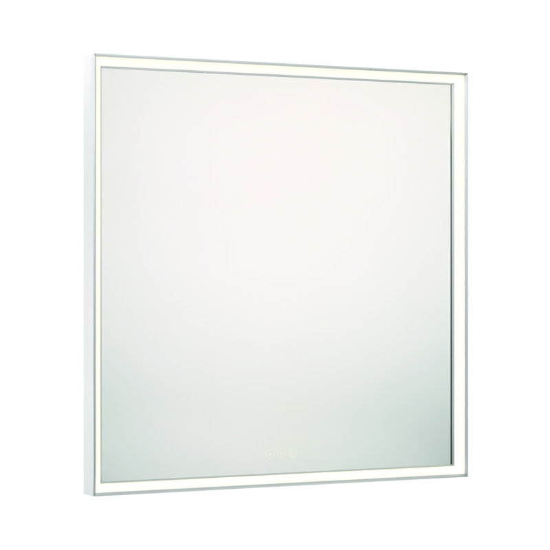 Miroir Nixon, Argent, Carré, 36 po x 36 po