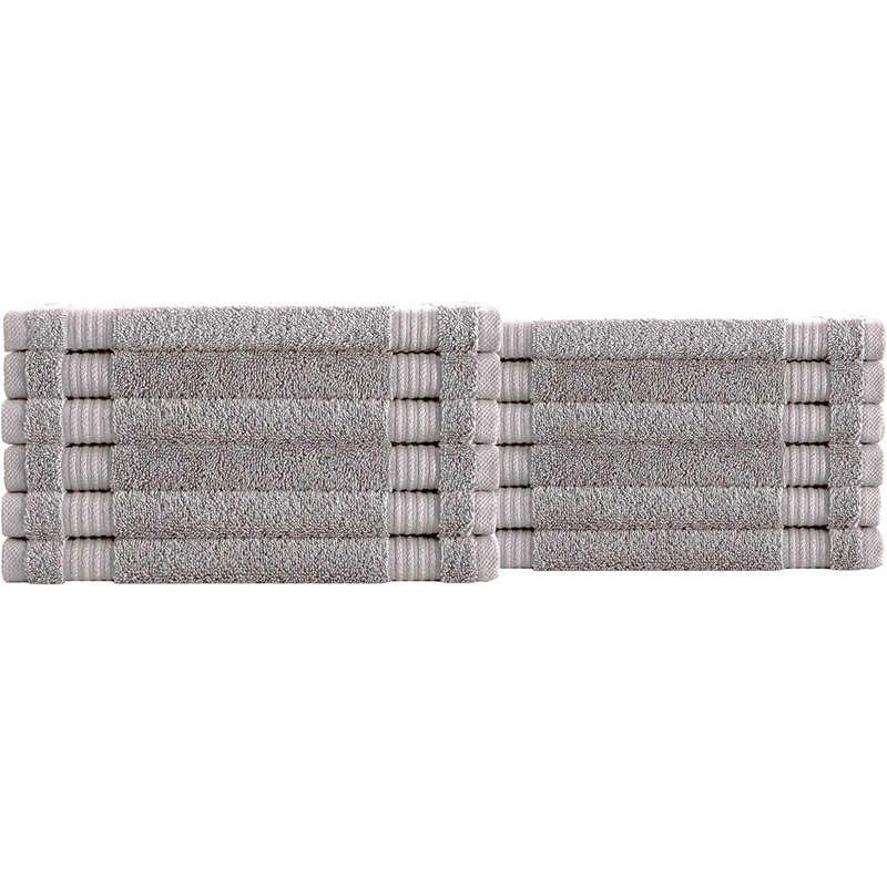 Shannan 12 Piece Turkish Cotton Washcloth Towel Set, Tan
