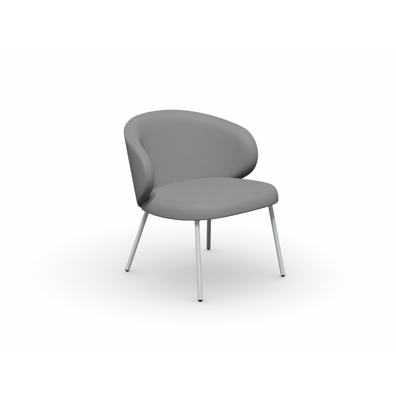 Tuka Upholstered Outdoor Lounge Chair with Metal Frame, Sand Square
