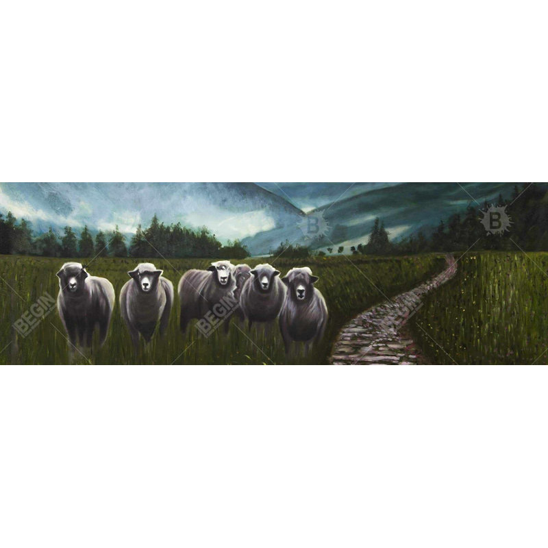 "Mouton dans la campagne" sur toile