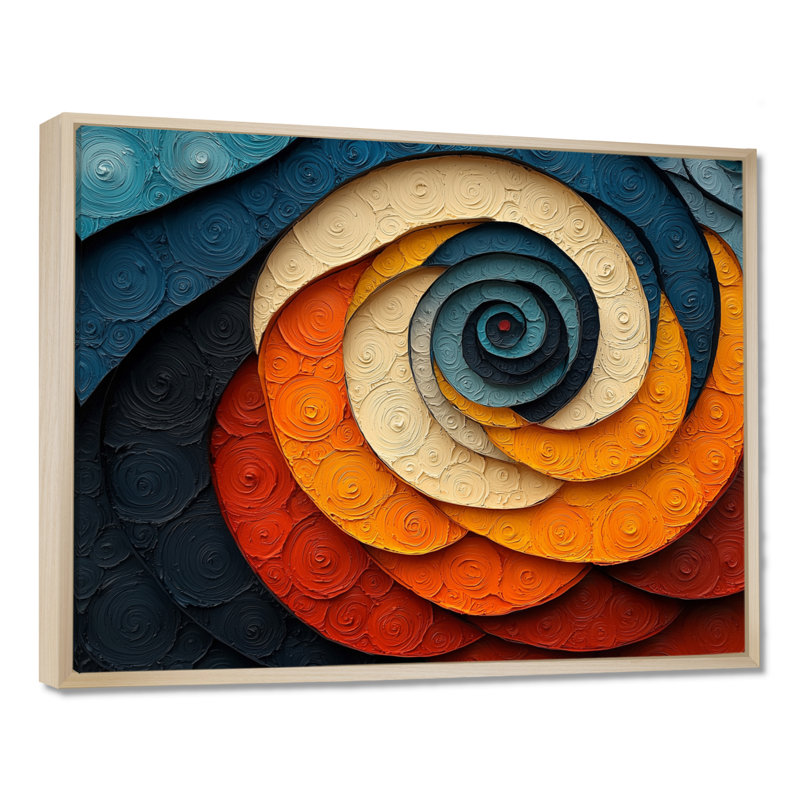 Omika - Abstract Large Wall Art, H 30 po x l 40 po, Cadre flottant, Crème, crème