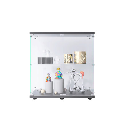 Vitrine en verre 2 couches avec 2 portes