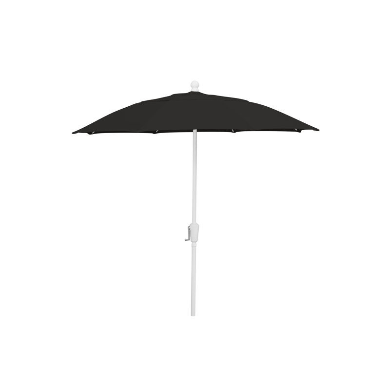 Parasol de marché octogonal 9 'Leonard, Toile Sunbrella® noir, Blanc