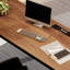 Bureau rectangulaire à 3 tiroirs brun noisette + blanc beige + bois manufacturé-476382657-476382684