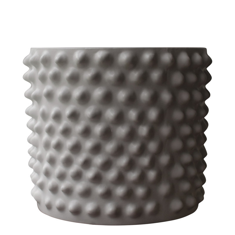 Vase de table en céramique Genesta, Grège, H 9,84 po x l 11,81 po x P 11,81 po