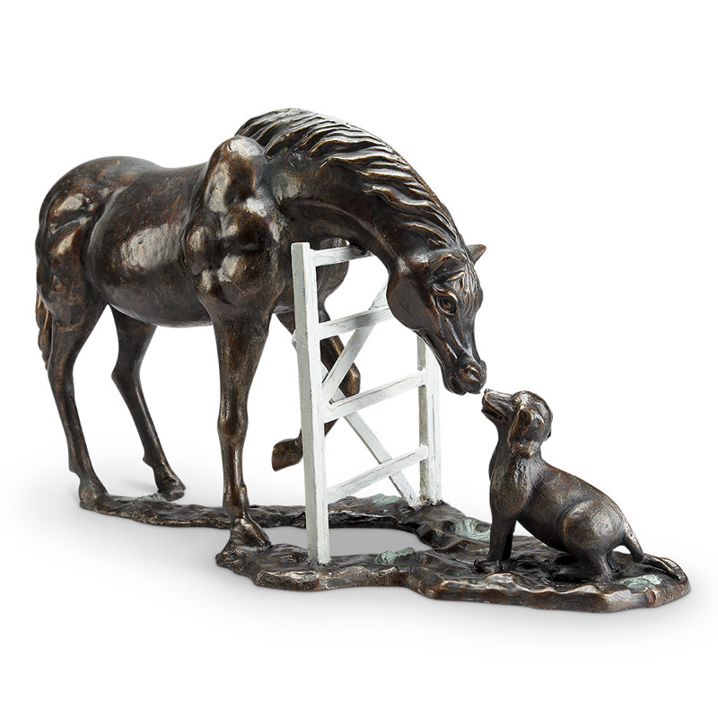 Olivar Dog Horse Metal Garden Statue