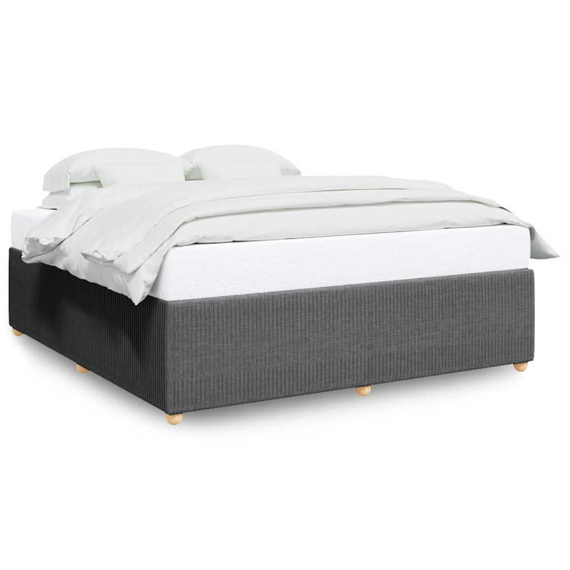 Latitude Run® Bed Frame Without Mattress  Fabric, Dark Gray, California King