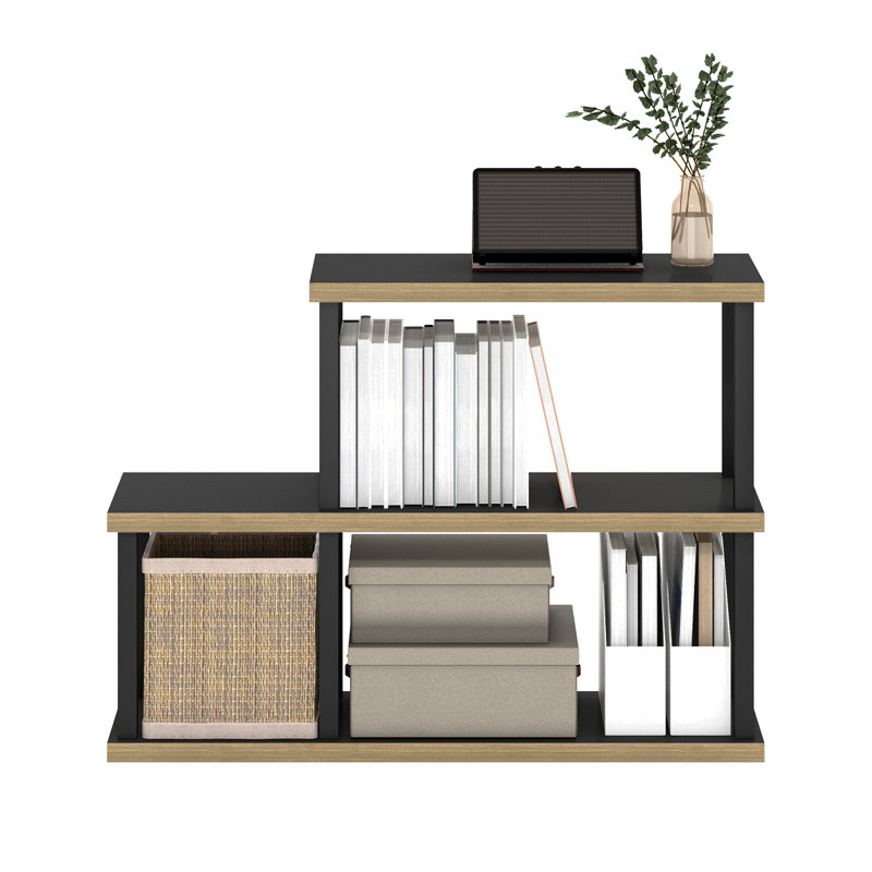 Elhanan Etagere Bookcase, Brown/Black