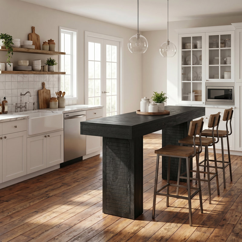 Table de bar de 70,9 po de largeur, table de salle à manger rectangulaire à hauteur de comptoir Modern Farmhouse, unités de bar pour la cuisine, bistro