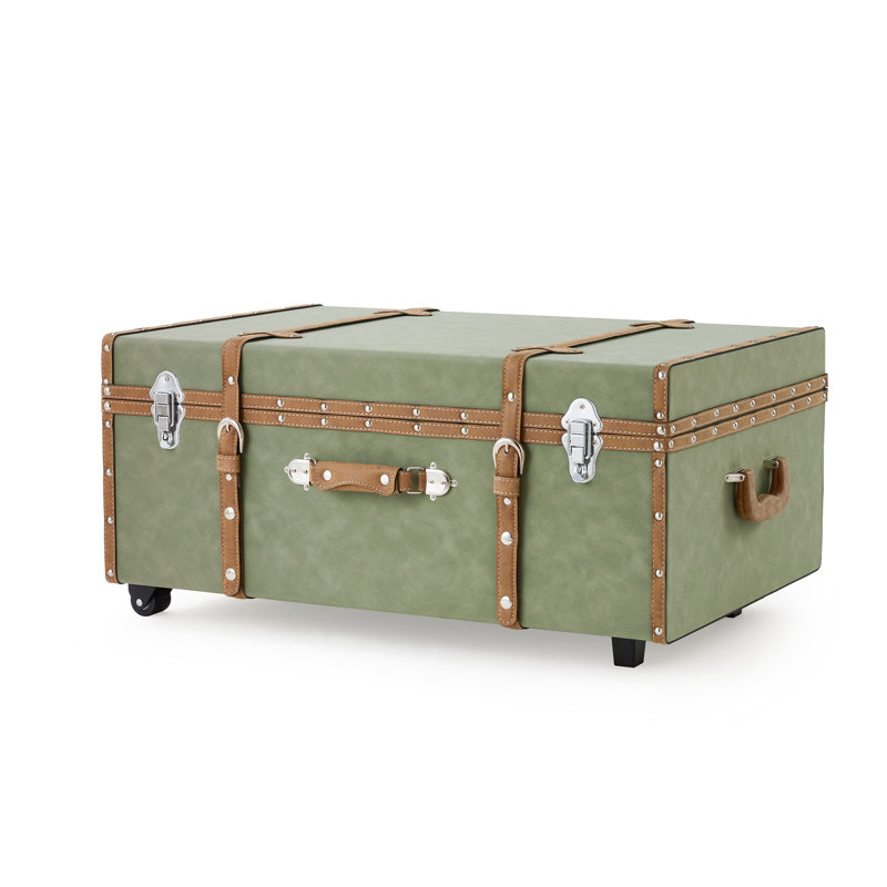 Texture Wheeled Trunk Moss Green
