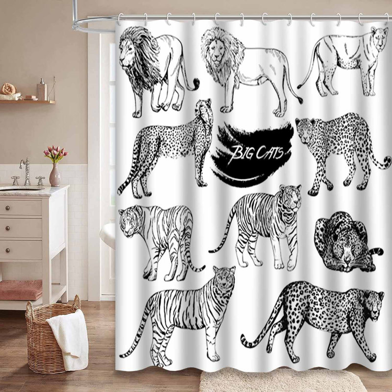Rideau de douche avec 12 crochets, L 72 po x l 72 po
