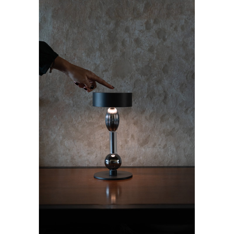 Royal Family Wi-Fi Table Lamp, Titanium with Clear and Gray Glass