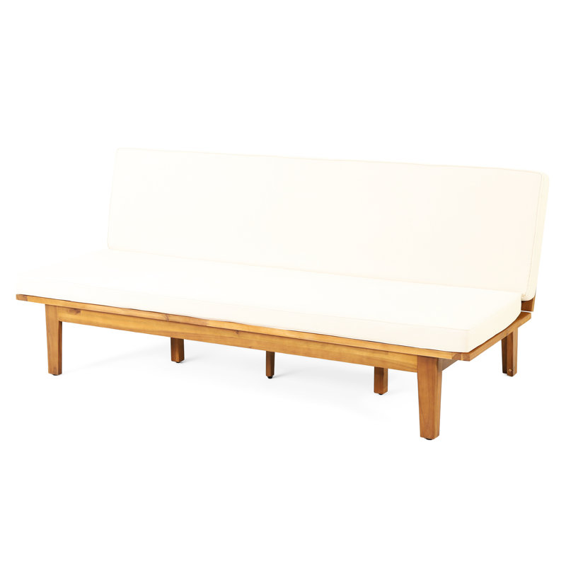 Slat Paneled Wood Daybed With Water- Cushions, Easy To Convert, 76.18" W X 40.96" D 12.9" H Convertible Paneling And Cushion Covering, H, Model