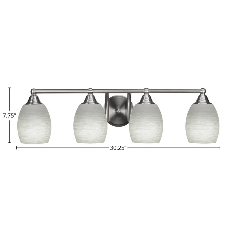 Michell 4-Light Bath Bar, Brushed Nickel