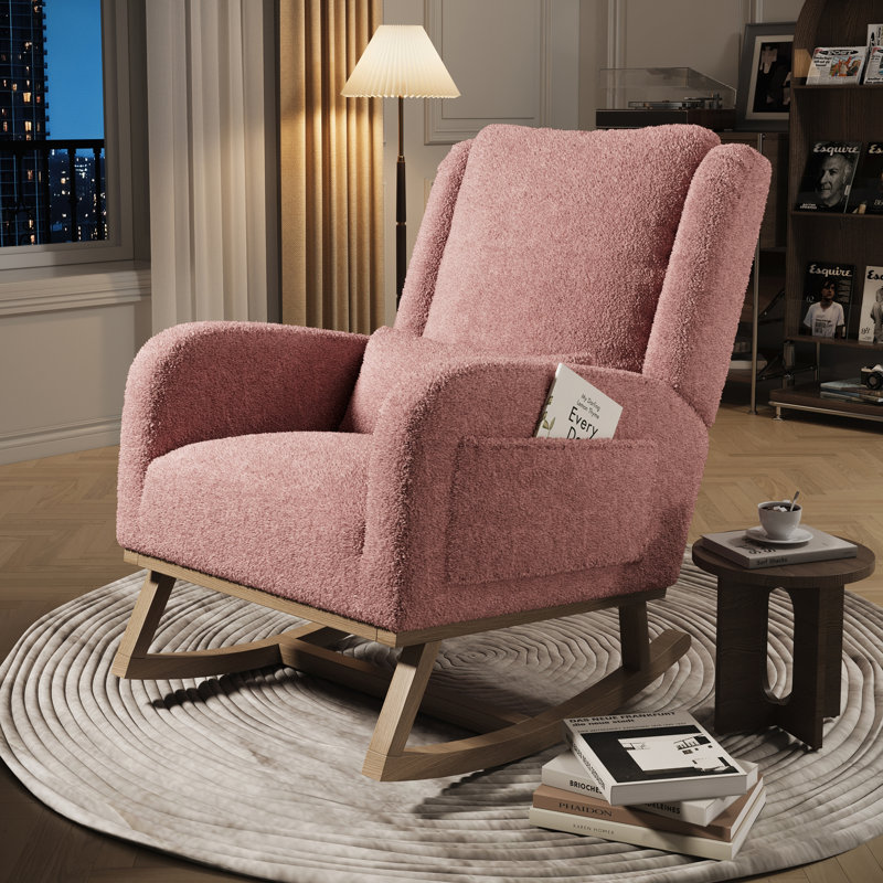 Solid Wood Rocking Chair, Pink
