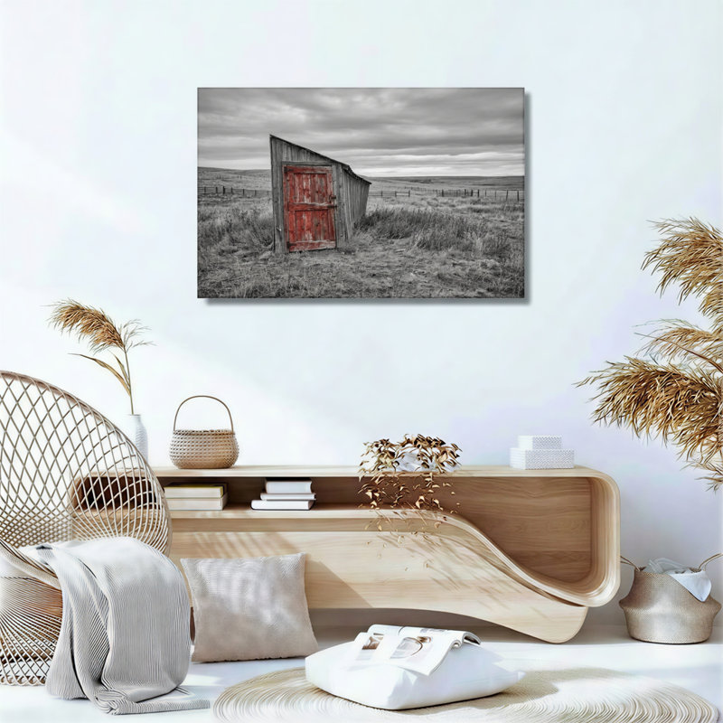 Ensemble de 1 tableau sur toile représentant une grange rustique, 36"H x 48"W, Wrapped Canvas
