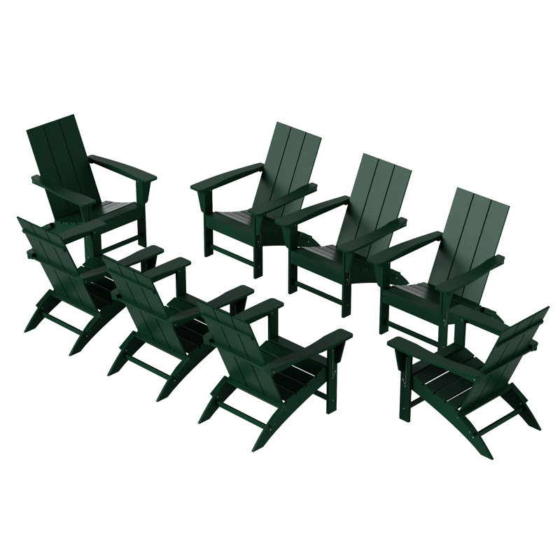 Ensemble de chaises Adirondack pliables Joubert, Vert foncé