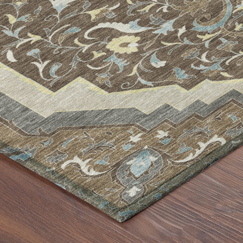 Machine Washable Indoor/Outdoor Chantille ACN2715 Global Rug, 8' x 10', Brown