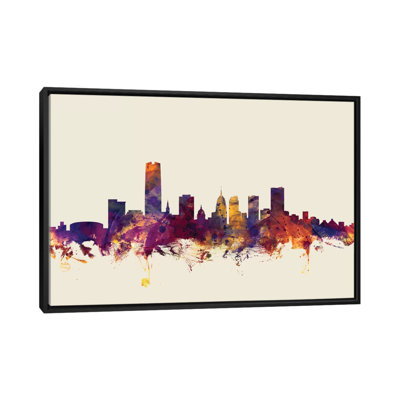 Skyline Series: Oklahoma City, Oklahoma, États-Unis, impression sur toile tendue beige