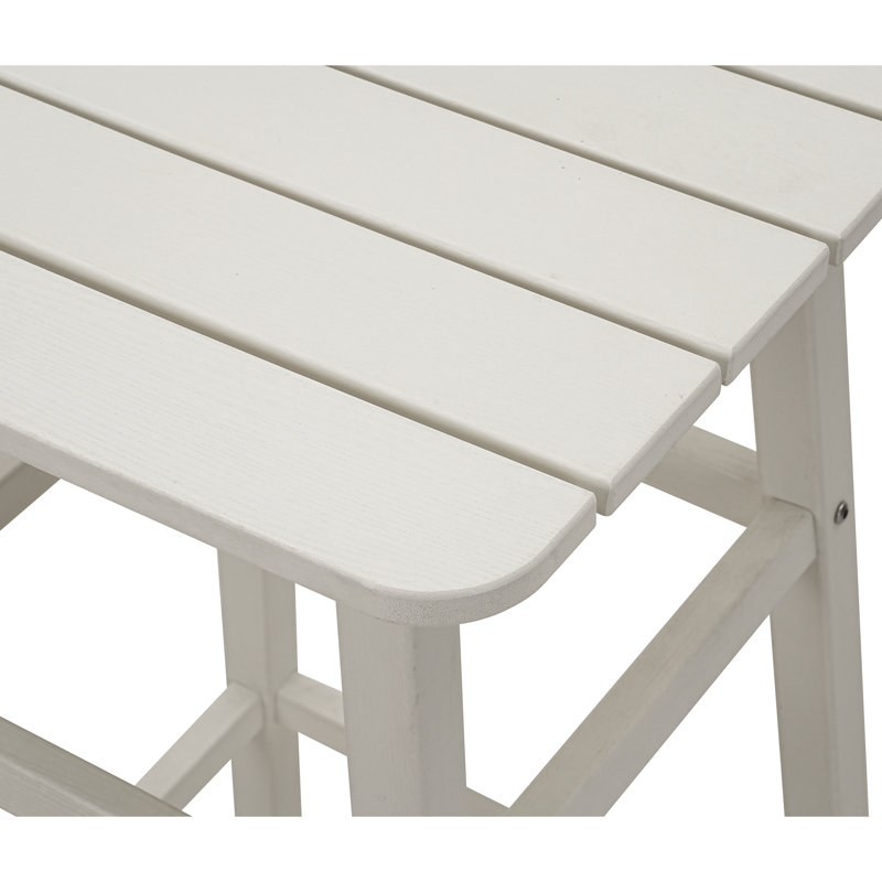 Rhonisha Square Outdoor Bar Table, White