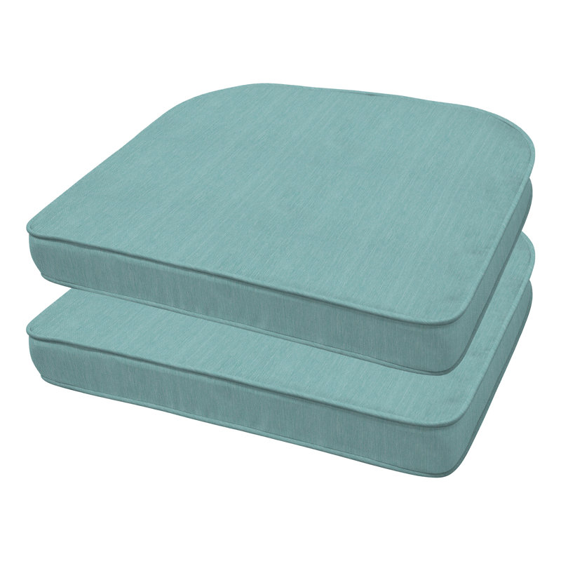 Outdoor Rounded Dining Seat Cushion, Mist