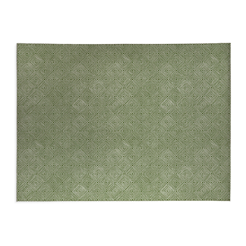 Tapis de cuisine Ikat, Vert olive, Rectangle 5 pi x 7 pi