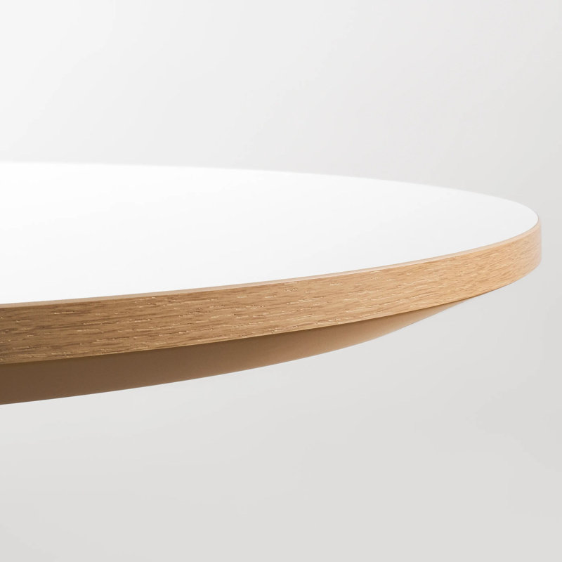 Easy Round Dining Table, 40" H x 30" W x 30" L, Walnut, Matte Black