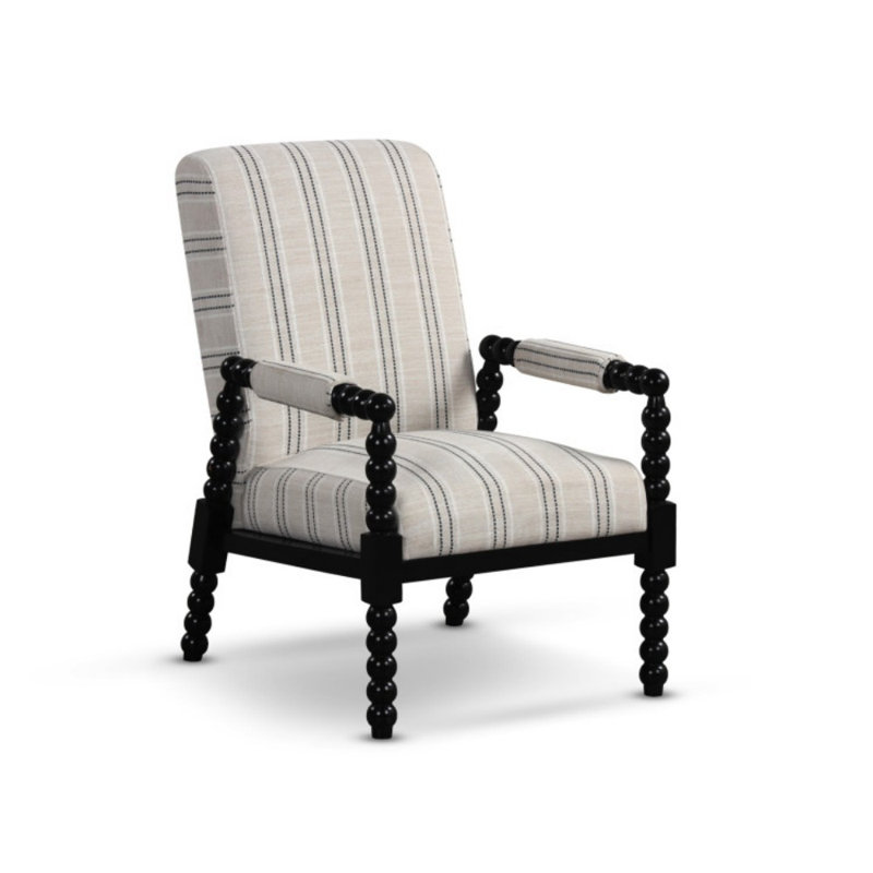 Chaise d'appoint rembourrée avec structure en bois d'hévéa pour le salon