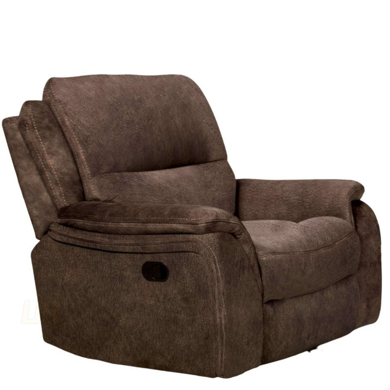 Fauteuil inclinable oscillant de style transitionnel avec accoudoirs coussinés, quincaillerie bloquée et structure entièrement rembourrée pour le confort du salon