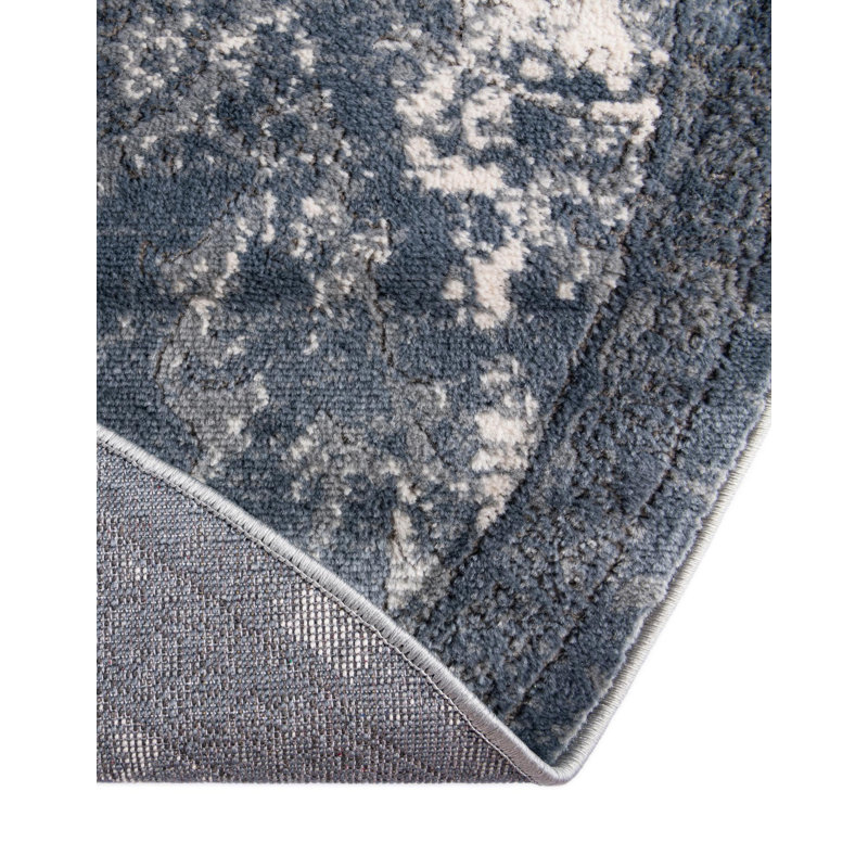 Charters Towers Oriental Blue Area Rug, Round 5'3"