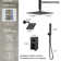 DualJetSpa Triple-Function 10" & 6" Ceiling Mount Complete Shower Faucet with Pressure Balancing Rough-In Valve