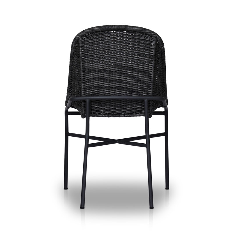 Jericho Outdoor Dining Side Chair, Gray, Black