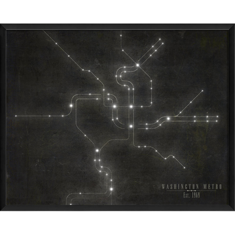 « washington metro metro map », impression encadrée