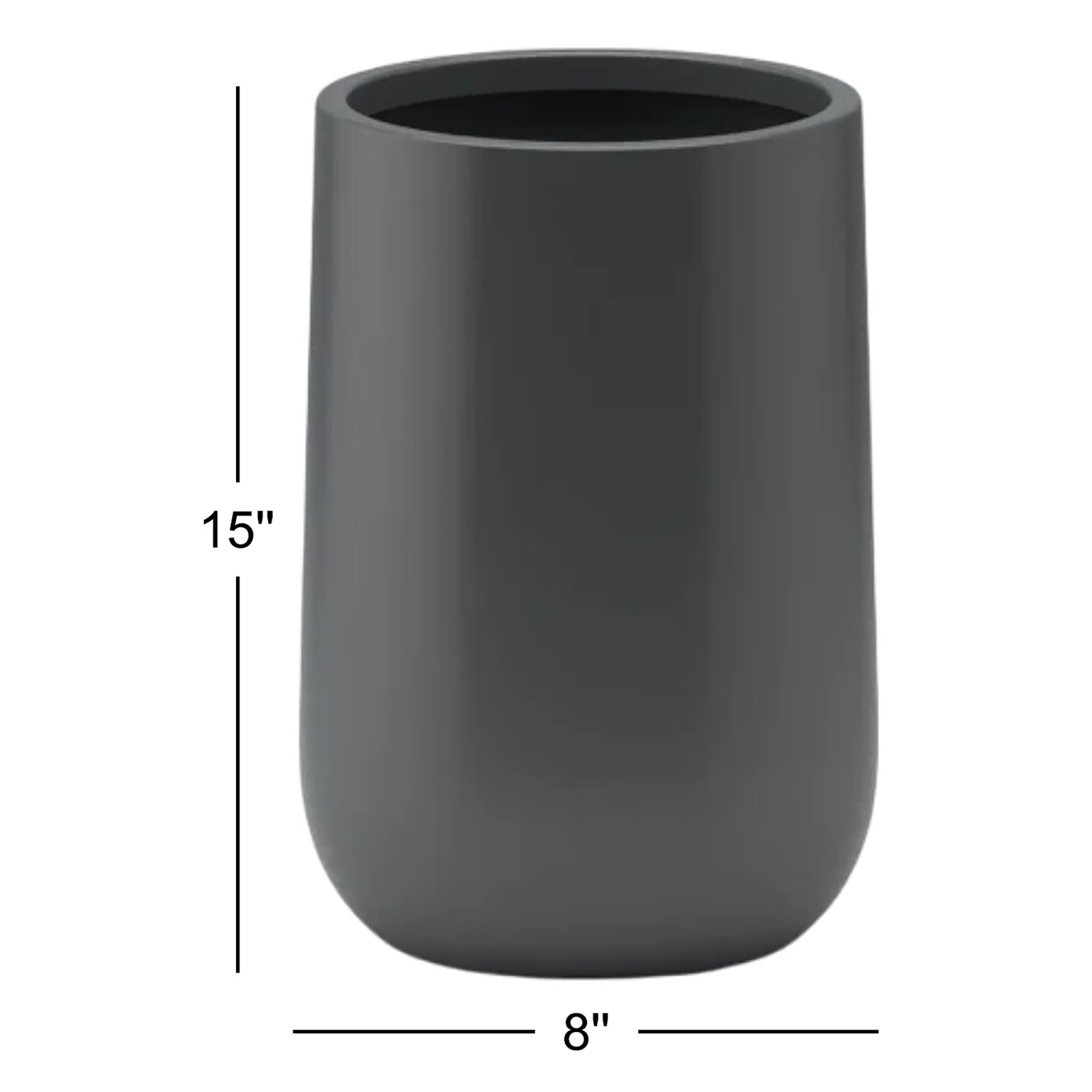 Rosenda Handmade Planter, 15" H x 8" W x 8" D, Gray
