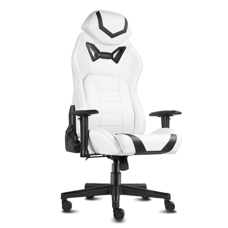 Inbox Zero Adjustable Ergonomic Swiveling PC & Racing Game Chair, White