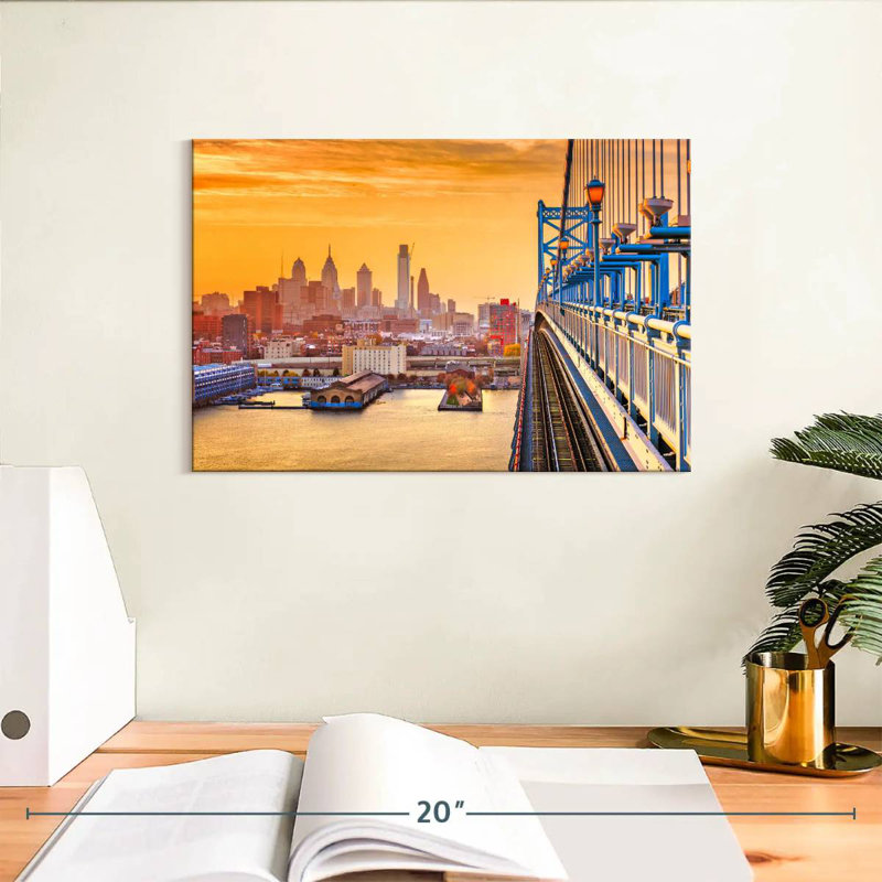 Sireci Philadelphia au coucher du soleil, H 8 po x l 12 po