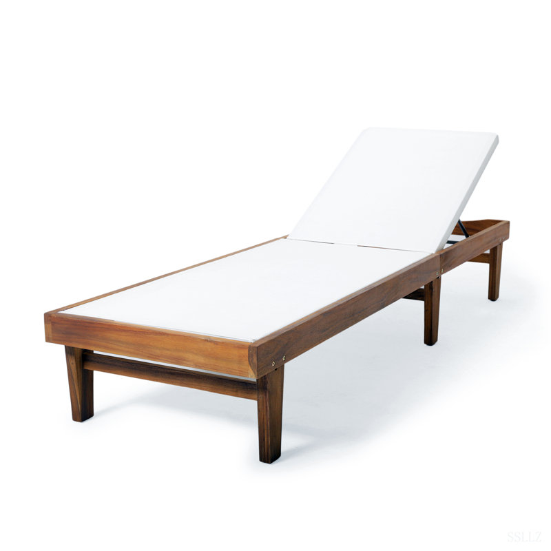 Chaise longue Summer Summertland, Teck / Blanc