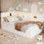 Lit simple tapissier blanc avec ports USB et lumières DEL-8923949