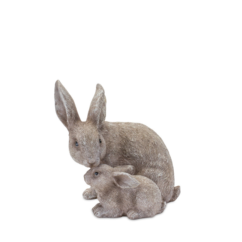 Ensemble de lapin en résine avec lapin 2 pièces Labelle